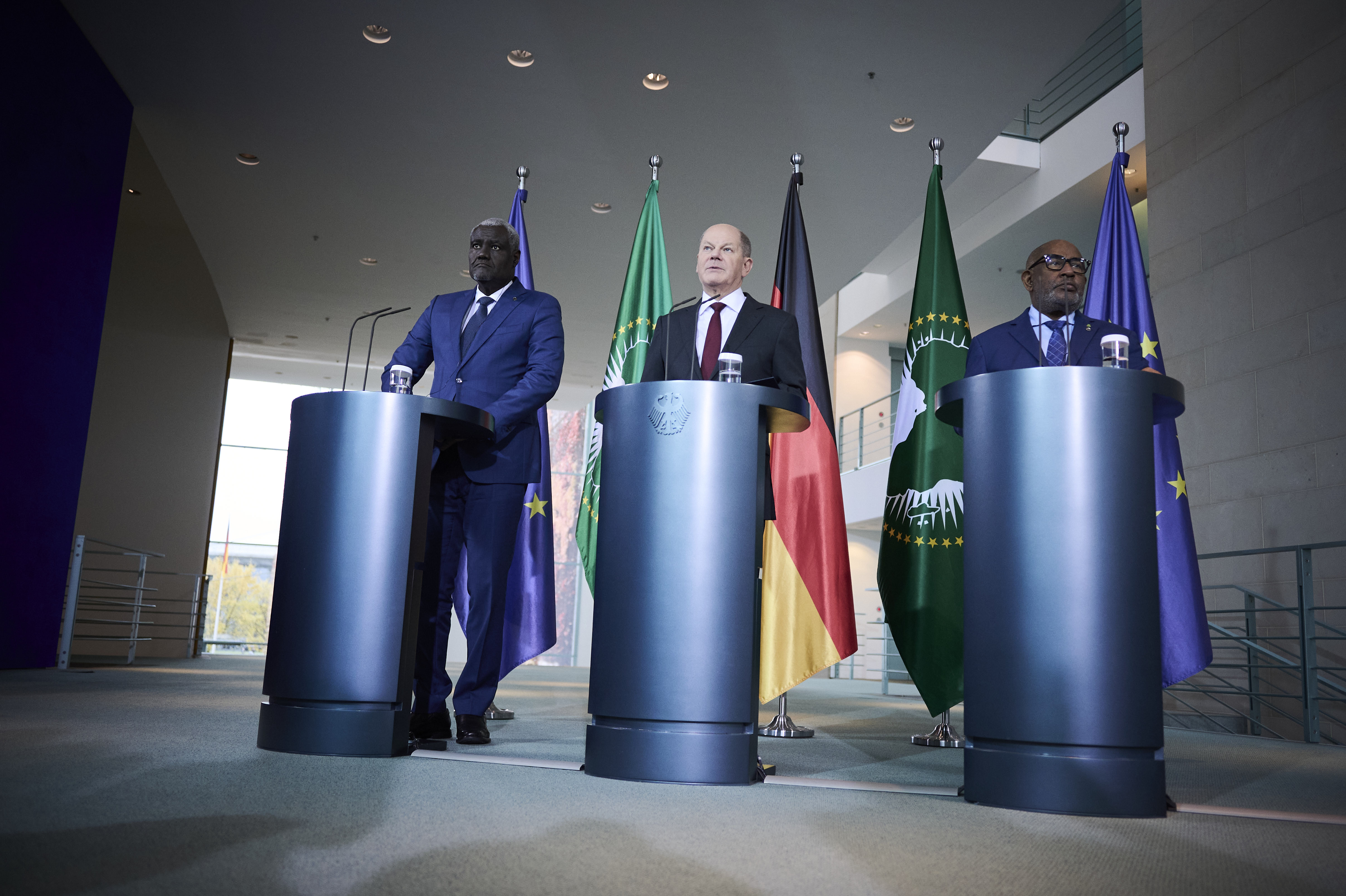 Berlin, Pressekonferenz Olaf Scholz, Assoumani Azali und Moussa