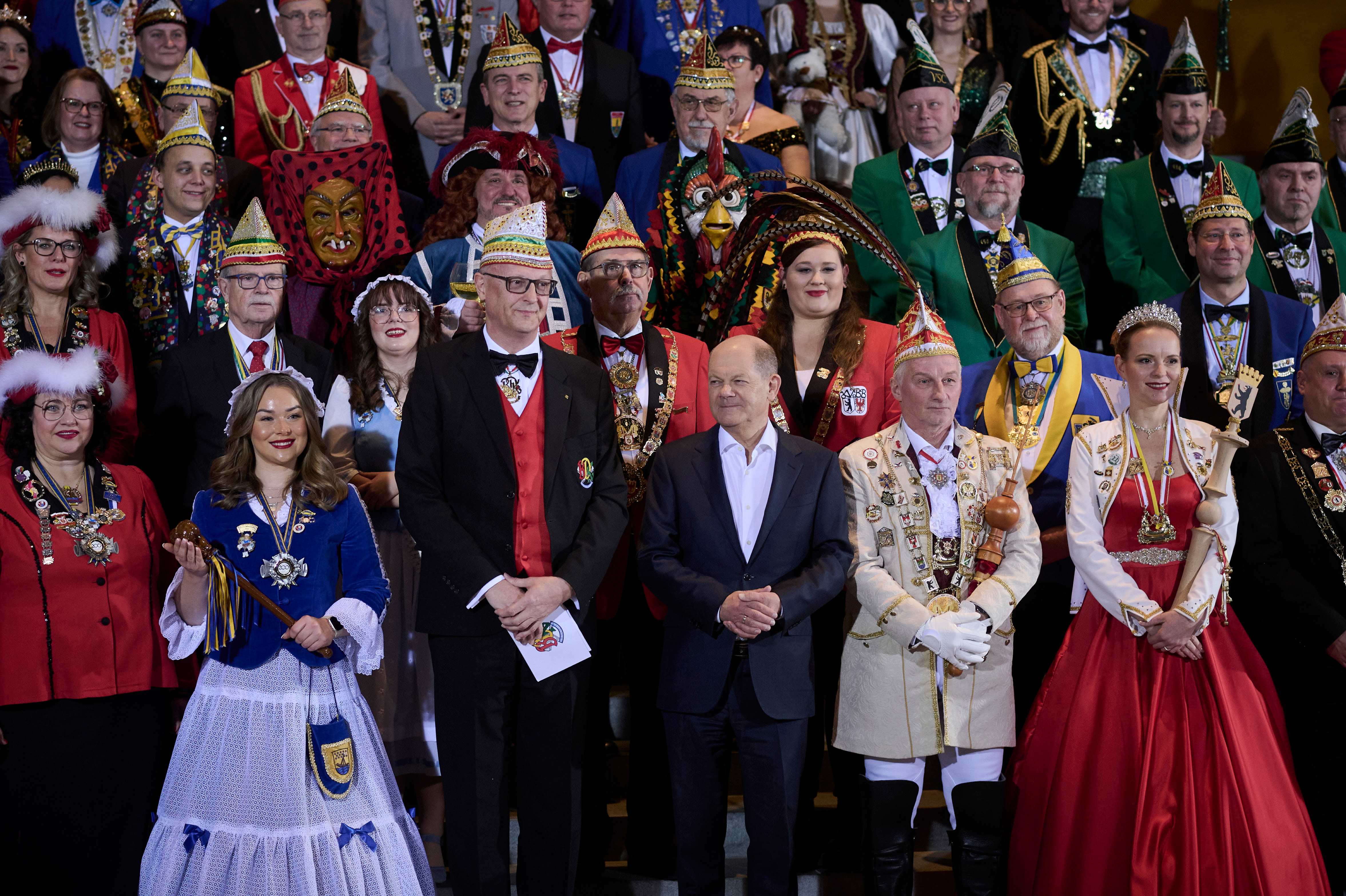 Berlin, Bundeskanzler Olaf Scholz empfängt Karnevalisten