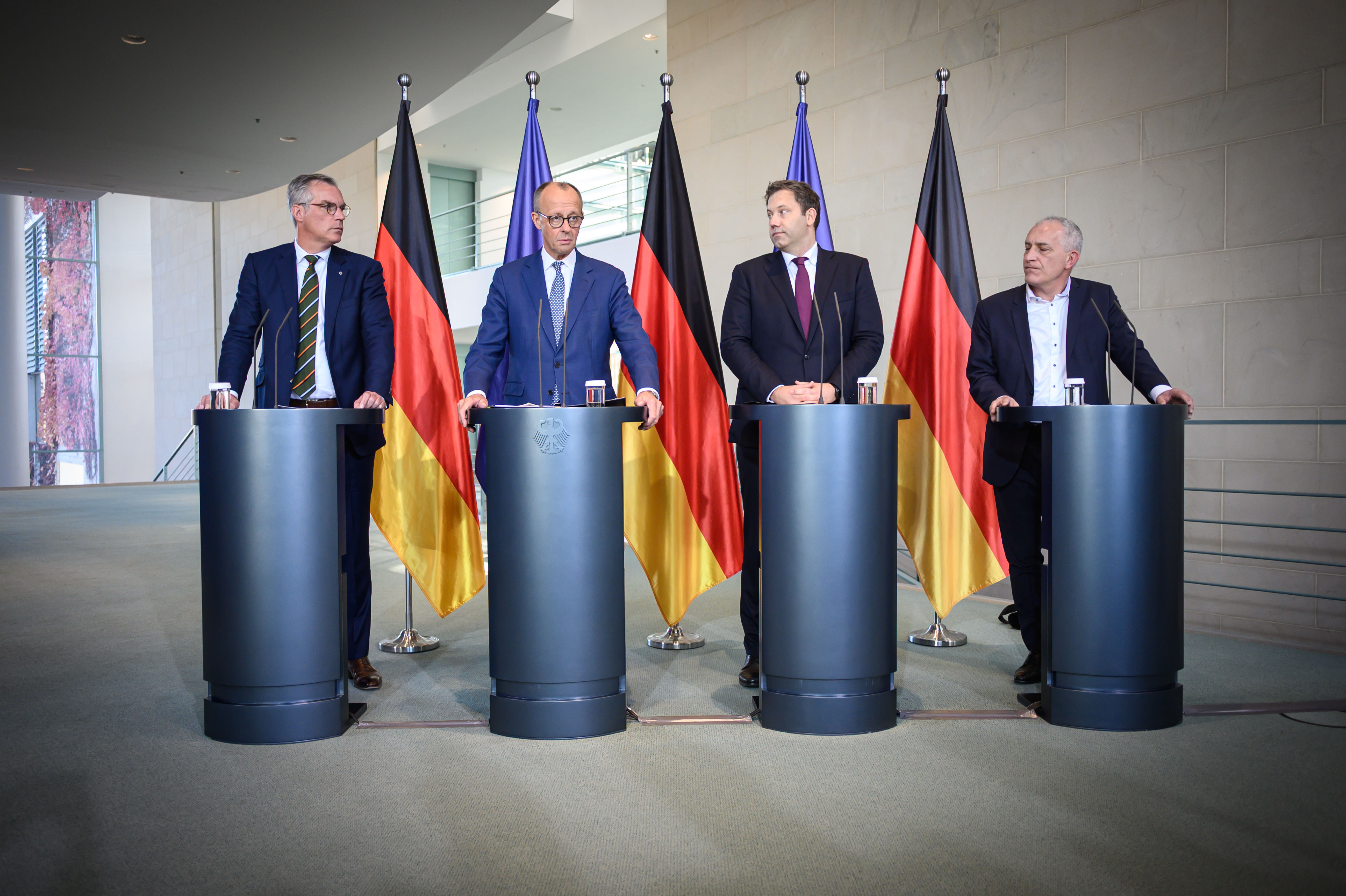 Berlin, Stahlgipfel im Bundeskanzleramt, Pressekonferenz